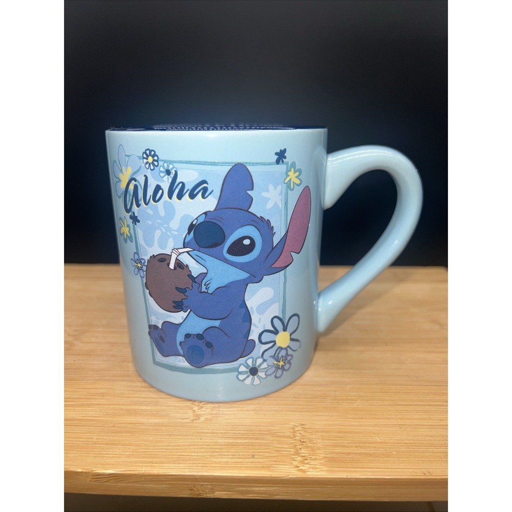 Disney's Lilo & Stitch Aloha 14oz Ceramic Coffee Tea Mug Cup Silver Buffalo